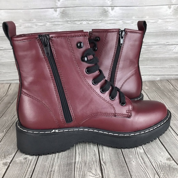 Madden Girl kicker burgundy combat boots size 6 - Picture 9 of 10